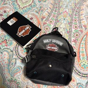 Harley-Davidson Black Motorcycle Backpack with Chrome Accents